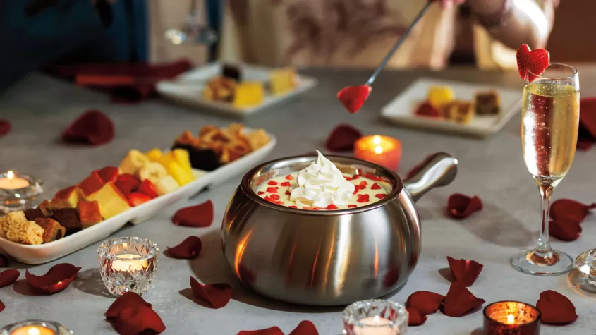 Fondue on dining table