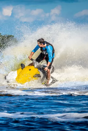 Rider on a jet ski